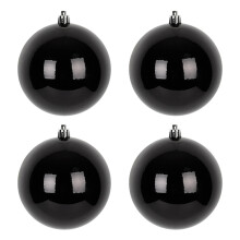 Black Christmas Decoration Balls Set 12 pcs