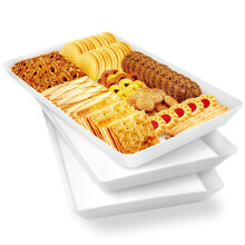 Bandejas de plástico reutilizables de 4 piezas para servir aperitivos, frutas, postres y para organizar la despensa – Compatibles con el uso en la