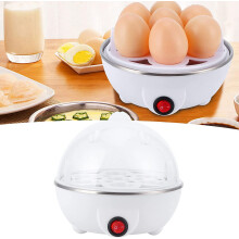 Electric Microwave Egg Cooker for Hard Boiled with Automatic Shut off Mini 7 Capacity Eggs Maker for Poached, Omelets, White