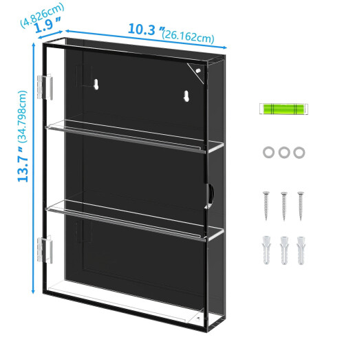Premium UV-Protected Acrylic Baseball Card Display Case (Magnetic Lock, Wall/Tabletop)