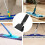 2Pièces Clips Fixation Manche Mop Noir Acier Inoxydable Résistant 6