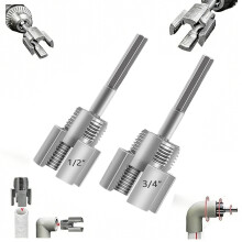 Integrated Internal & External Pipe Threading Tool, Electric Drill Compatible with 1/2'' & 3/4'' Dies for Pipe Thread Cutting and Rethreading
