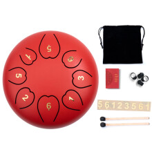 Vecoauto 6-Inch Drum Steel Tongue Drum Disc Drum Black Drum Percussion Instrument Drum Musical Instrument