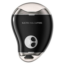 (Black) 2-in-1 Electric Nail Clipper with LED Light, Nail Trimmer & Polisher for Toenails & Fingernails, 3 Modes for Kids, Adults & Seniors