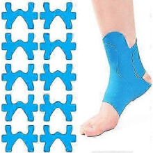 (blue) 10pcs Precut Kinesiology Tape for Ankle, Waterproof Elastic Physio Tape, Ankle Support Sports Tape, Athletic Therapy Tape