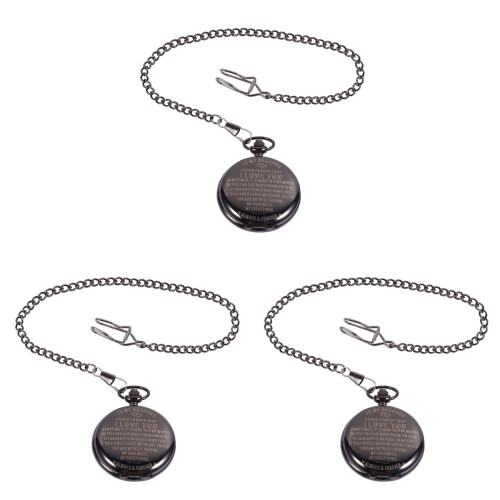3Pcs Elegant Alloy Retro Watch with Removable Chain 1