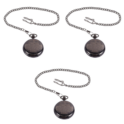 3Pcs Elegant Alloy Retro Watch with Removable Chain 2