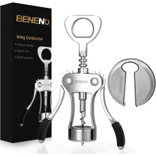 Premium Zinc Alloy Wing Corkscrew, Multifunctional Bottle Opener, compatible with Sharp Wine Corkscrew
