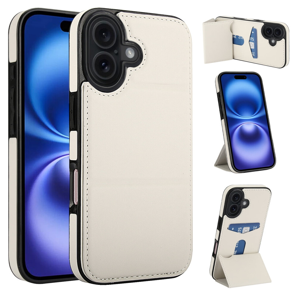 Allytechgroup Wallet Case For Iphone 17 ProâPu Leather, Rfid Blocking, Shockproof, Stand, Credit Card Slot, Beige Cream 9193271972372