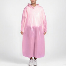 Rain Poncho for Adults Outdoor Disposable Raincoat with Wide Hood Pairs With Rain Boots Lightweight Loose Fit Rainwear Foldable to Card Size(5PCS)