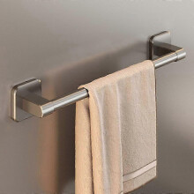 (40cm, grey) No Drill Towel Bar, Adhesive Bathroom Shelves, Wall Mounted Organizer, Strong Sticky Shower Storage Rack, Bathroom Organizer for Home