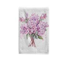 Purple Floral Cotton Hand Towel 15.5 x 29.5 Inch