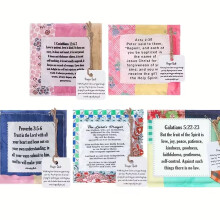 Mini Prayer Quilt with Cross Inside, Vintage Pocket Scripture Prayer Quilt Squares Cross Design Fabric Christian Gift Christmas & Easter Gifts