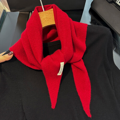 Cachecol de lã WZXPWT, elegante cachecol triangular de tricô para mulheres, xale de tricô multifuncional e quente, lenço de cabeça macio e