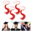 8Pcs Red Graduation Cap Tassels Polyester Decorative Fringe Pendants 8