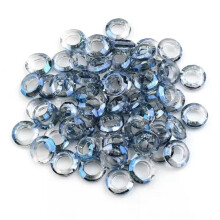 50 Stück 8 mm/10 mm runde, facettierte Kristallglasperlen mit Mittelloch, lose, für DIY-Schmuck – Graublau – 8 mm