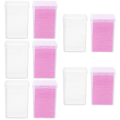 10Boxes Assorted Color Cotton Pads Eyelash Glue Wiping Cleaning Sheets