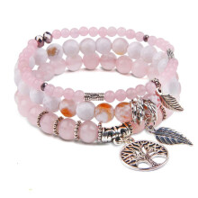 Beaded Bracelets for Women, Healing Stone Crystal Bracelets Tree of Life Bracelet Yoga Stretch Chakra Bracelet Set Jewelry Gifts