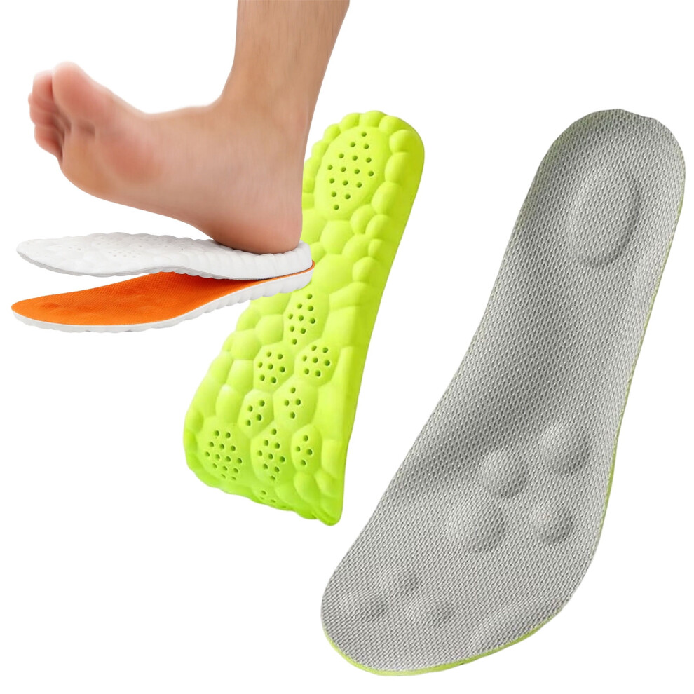 4D Cloud Insoles for Men Women, Memory Foam Insoles with Elastic Strong Arch & Shock-Absorbing