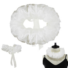 Virenlux Vintage Lace Ruffled Multi-layer Detachable Collars Decorative Clown Neck Ruffle Choker White for Dress Tops Skirts Women Ladies