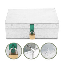 Lockable Rectangular Iron File Organizer Box for Home Office Document Storage and Secure Filing
