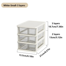 Clear Desktop Storage Box with Drawer Heightened Table Organizer Plastic Office storage cabinet for Stationery cosmetics