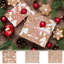 Christmas Wrapping Paper Roll - 16.93 x 118.11" Festive Holiday Gift Wrap for Family Celebrations and Office Parties