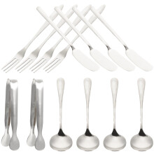 1 Set of Dessert Tasting Forks Spoon Silver Stainless Steel for Hosts