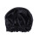 2Pcs Solid Color Black Sleeping Hat Women Soft Elastic Hair Cap 2