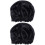 2Pcs Solid Color Black Sleeping Hat Women Soft Elastic Hair Cap 5