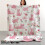 Manta de flanela rosa com estampa floral e corações, 127 x 152 cm (50 x 60 polegadas). 1