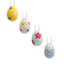 Décorations d'œufs de Pâques en feutrine colorée (12, 6, 5, 1 pièce)