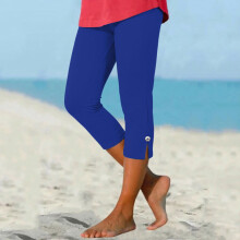 Women's Blue Capri Leggings Knee-Length 1 Pair