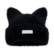 Cozy Animal Ear Knitted Winter Hat for Girls – Soft Yarn Cap with Cute Cat Ears; Compatible with E2M Fitness Bike Pedals