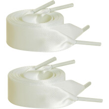 2 Pairs 47" Flat Satin Ribbon Shoelaces Silk Shoestring Wide Shoe Laces for Sneaker Skate Shoes Boots Sport Shoes