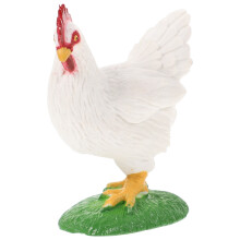 White Rooster Figurine, 1Pc Detailed Plastic Model for Farm Education, Classroom Display and Collectible Decor