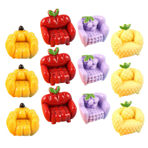 24Pcs Assorted Resin Miniature Fruit Sofa Charms DIY Phone Case Decor 1