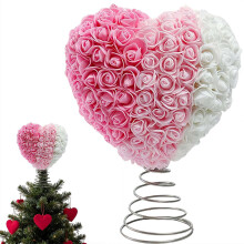 Heart-Shaped Rose Tree Topper for Valentine's Day