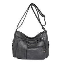 Große Umhängetaschen für Damen, Schultertaschen mit mehreren Fächern, weiche Vintage-Geldbörsen aus veganem Leder