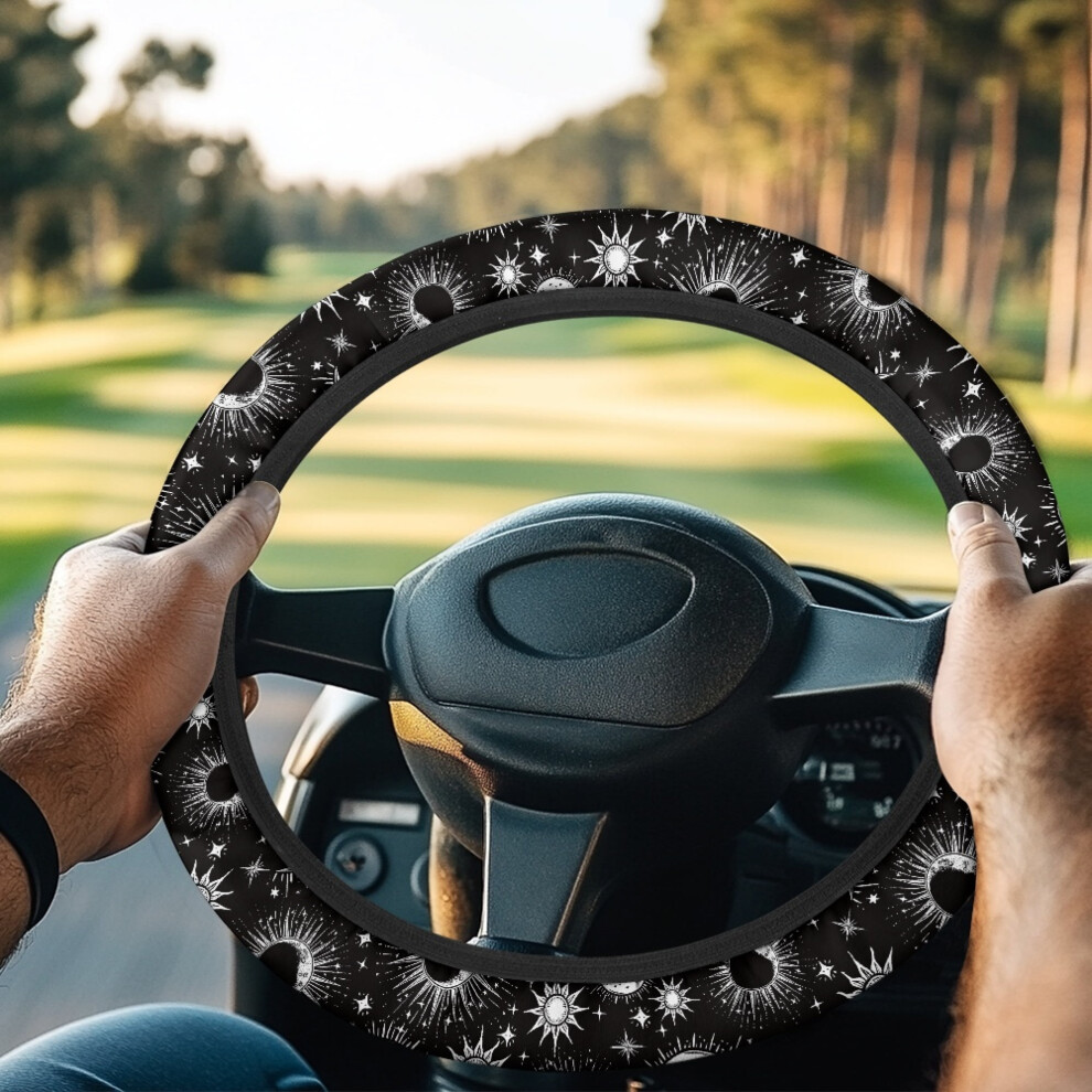 Sun & Moon Galaxy Golf Cart Steering Wheel Cover Â Sweat-Absorbent, Stretchable, Compatible With Club Car 9193271974703