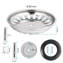 Kitchen Sink Strainer Replacement Stainless Steel Drain