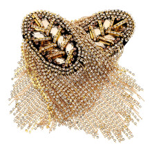 2Pcs Golden Tassel Shoulder Jewelry Epaulettes for Uniform and Costume