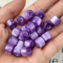 Resin Beads Purple Large Hole Spacer Craft Beads 100 Pcs