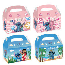 12 scatole di carta a tema Stitch per confezioni regalo e caramelle, scatole regalo in carta kraft, decorazioni per feste di compleanno per bambini.