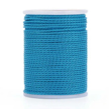 11 m/rull rund vokset polyester vridd snor håndverksflettet armbåndssnor 1 mm - cyan