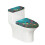 WC-Deckelbezug, 2-teilig, dehnbar, verstellbar, Stretchmaterial 1