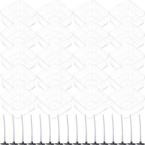 4Sets White Square Plastic Candle Holders Ideal for DIY Candle Making 1