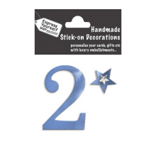 Make It Personal Stick-On Number 2 Blue Foil DIY Card Topper Embellishment