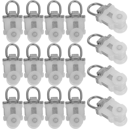 150Pcs White Plastic Alloy Curtain Hooks for Smooth Sliding 1