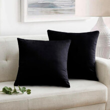 (Black, Pack of 2) Oxford Premium Velvet Cushion Covers – Set of 2, 4, or 6 | Soft Touch & Durable Fabric